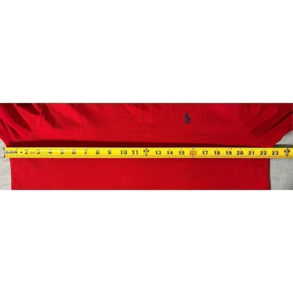 Polo Ralph Lauren Long Sleeve Shirt Men's Extra Large Large Red Crewneck Preppy